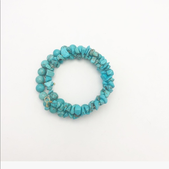 ARTISAN TURQUOISE GEMSTONE WRAP BRACELET - Picture 2 of 5